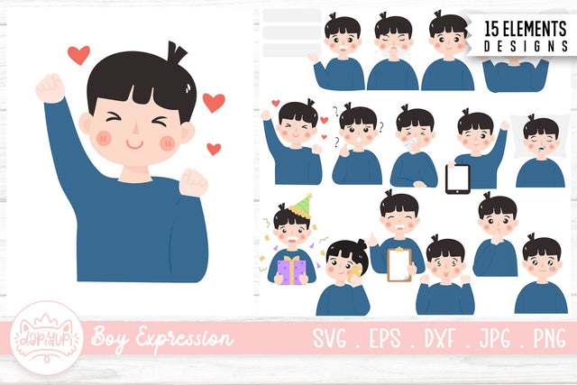 Children Boy Character Illustration SVG dapiyupi store 