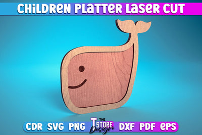 Children Platter Laser Cut | Platter Laser Cut Design | CNC Files SVG The T Store Design 
