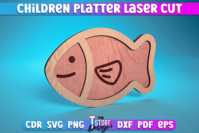 Children Platter Laser Cut | Platter Laser Cut Design | CNC Files SVG The T Store Design 