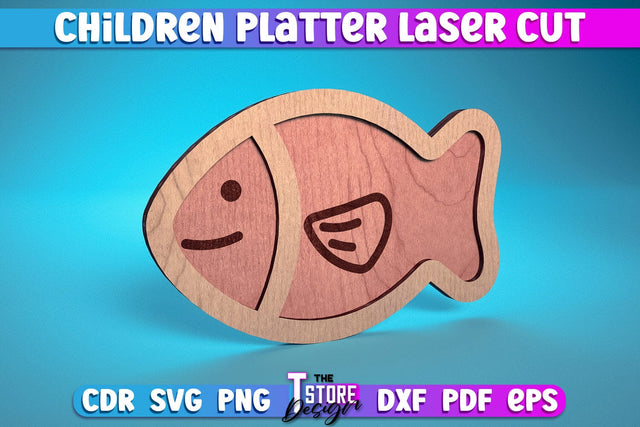 Children Platter Laser Cut | Platter Laser Cut Design | CNC Files SVG The T Store Design 