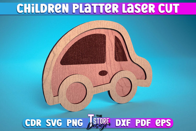 Children Platter Laser Cut | Platter Laser Cut Design | CNC Files SVG The T Store Design 
