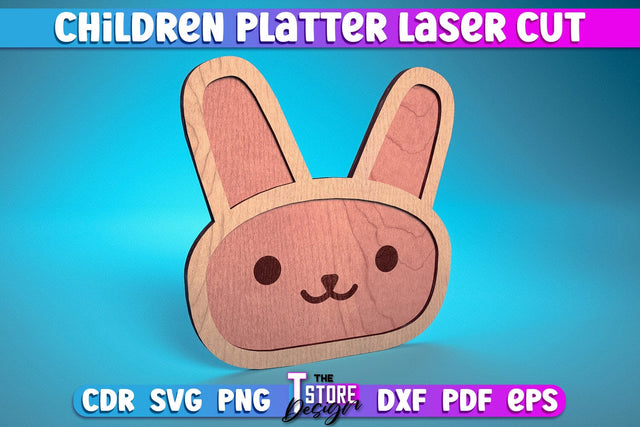 Children Platter Laser Cut | Platter Laser Cut Design | CNC Files SVG The T Store Design 