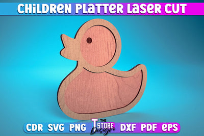 Children Platter Laser Cut | Platter Laser Cut Design | CNC Files SVG The T Store Design 