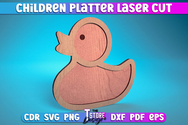 Children Platter Laser Cut | Platter Laser Cut Design | CNC Files SVG The T Store Design 