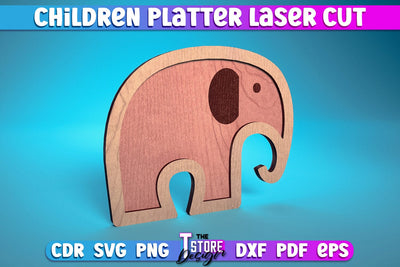 Children Platter Laser Cut | Platter Laser Cut Design | CNC Files SVG The T Store Design 