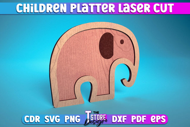 Children Platter Laser Cut | Platter Laser Cut Design | CNC Files SVG The T Store Design 