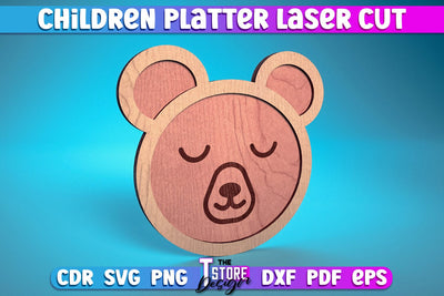 Children Platter Laser Cut | Platter Laser Cut Design | CNC Files SVG The T Store Design 