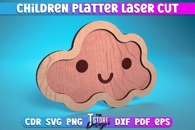 Children Platter Laser Cut | Platter Laser Cut Design | CNC Files SVG The T Store Design 