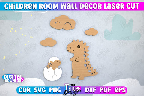 Children Room Wall Decor Laser Cut Bundle, Home Decor, Kids Laser Cut SVG The T Store Design 