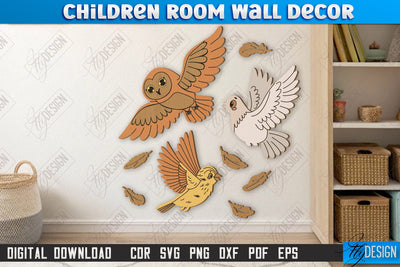 Children Room Wall Décor Laser Cut | Nursery Décor | Kids Room | CNC File SVG Fly Design 