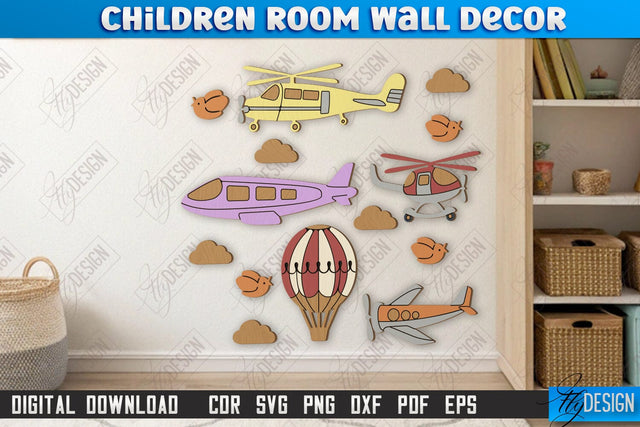 Children Room Wall Décor Laser Cut | Nursery Décor | Kids Room | CNC File SVG Fly Design 