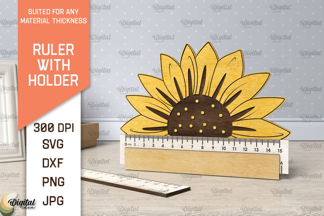 Children School Ruler Laser Cut Design. Wooden Ruler SVG SVG Evgenyia Guschina 