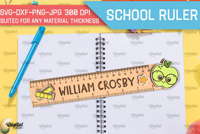 Children School Ruler Laser Cut. School Supplies SVG SVG Evgenyia Guschina 
