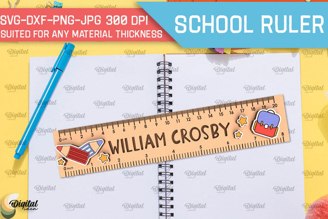 Children School Ruler Laser Cut. School Supplies SVG SVG Evgenyia Guschina 