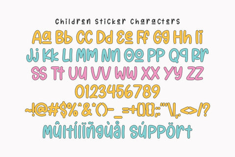 Children Sticker - Adorable Display Font Font Masyafi Studio 