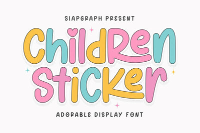 Children Sticker - Adorable Display Font Font Masyafi Studio 