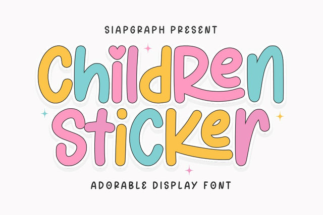 Children Sticker - Adorable Display Font Font Masyafi Studio 