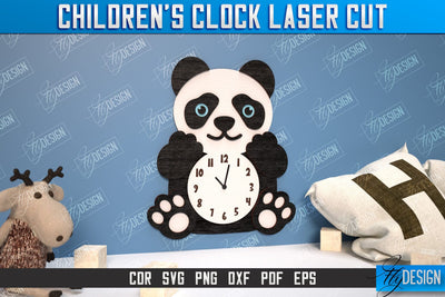 Children’s Clock Laser Cut Design, Kids Room Wall Decoration, Nursery Wall Decor SVG Fly Design 