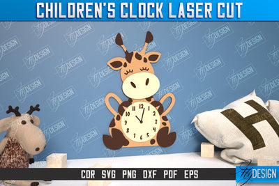 Children’s Clock Laser Cut Design, Kids Room Wall Decoration, Nursery Wall Decor SVG Fly Design 