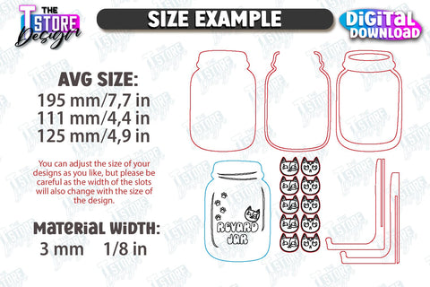 Children’s Reward Jar Laser Cut Bundle | Classroom Reward Jar | Good Behavior Jar | Kindness Jar | CNC Files SVG The T Store Design 