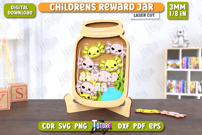 Children’s Reward Jar Laser Cut | Classroom Reward Jar | Good Behavior Jar | Kindness Jar | CNC File SVG The T Store Design 