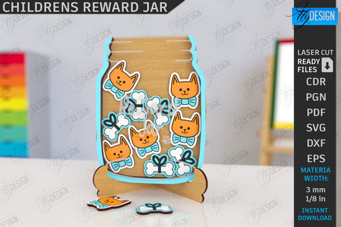 Children’s Reward Jars Laser Cut Bundle | Classroom Reward Jars | Good Behavior Jars | Kindness Jars | Kids Laser | Personalized Designs | CNC Files SVG Fly Design 