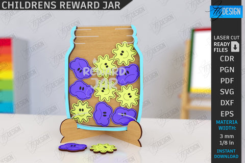 Children’s Reward Jars Laser Cut Bundle | Classroom Reward Jars | Good Behavior Jars | Kindness Jars | Kids Laser | Personalized Designs | CNC Files SVG Fly Design 
