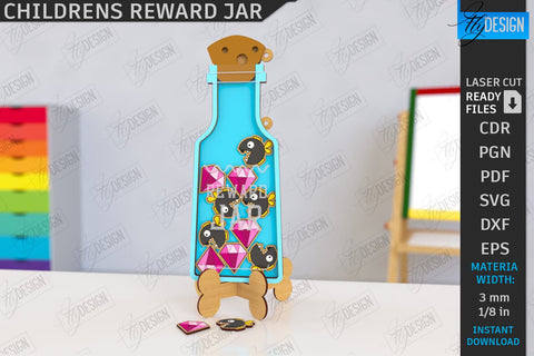 Children’s Reward Jars Laser Cut Bundle | Classroom Reward Jars | Good Behavior Jars | Kindness Jars | Kids Laser | Personalized Designs | CNC Files SVG Fly Design 