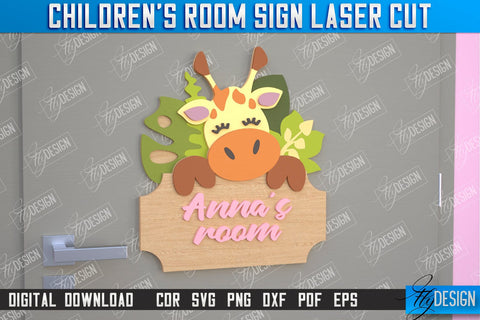 Children's Room Sign Bundle | Door Sign | Nursery Name Sign | Hedgehog Design | CNC Files SVG Fly Design 