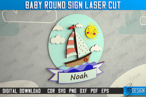 Children's Room Signs Bundle | Door Round Signs | Personalized Nursery Signs | Baby Design | Signboard | CNC Files SVG Fly Design 