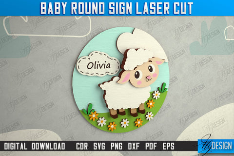 Children's Room Signs Bundle | Door Round Signs | Personalized Nursery Signs | Baby Design | Signboard | CNC Files SVG Fly Design 