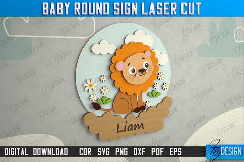 Children's Room Signs Bundle | Door Round Signs | Personalized Nursery Signs | Baby Design | Signboard | CNC Files SVG Fly Design 