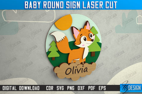 Children's Room Signs Bundle | Door Round Signs | Personalized Nursery Signs | Baby Design | Signboard | CNC Files SVG Fly Design 