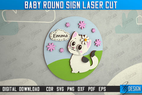 Children's Room Signs Bundle | Door Round Signs | Personalized Nursery Signs | Baby Design | Signboard | CNC Files SVG Fly Design 