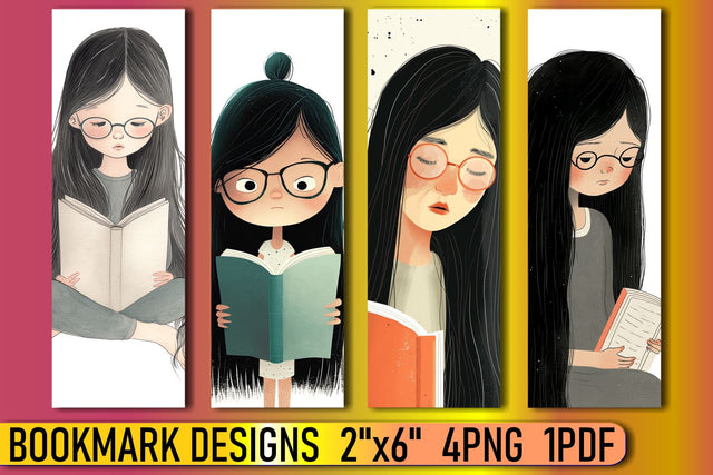 Children's Watercolor Bookmark Collection for Book Enthusiasts Sublimation afrosvg 