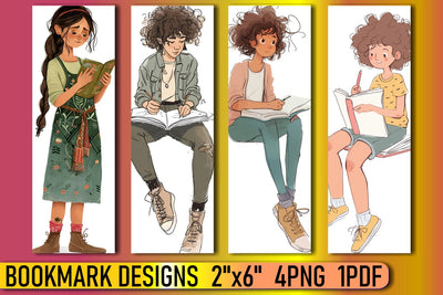 Children's Watercolor Bookmarks Sublimation afrosvg 