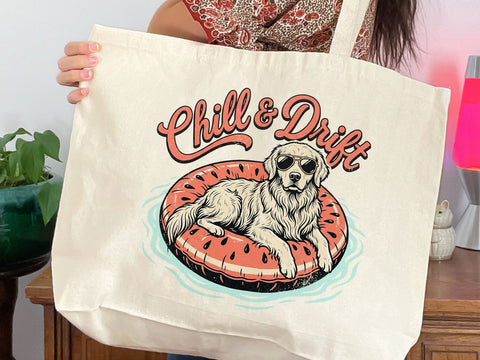 Chill & Drift Dog PNG, Funny Summer Golden Retriever T-Shirt Design SVG DesignDestine 