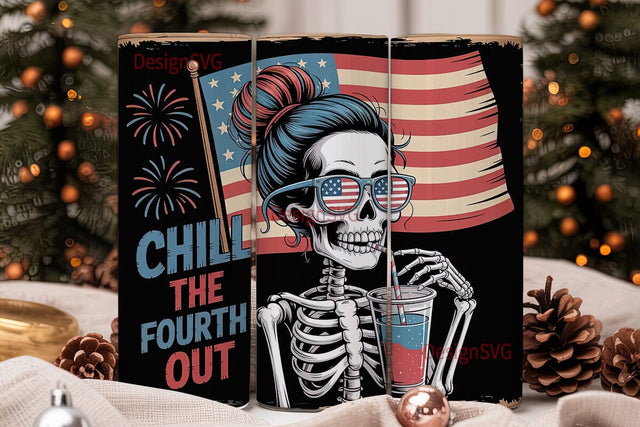 Chill Out 4th of July 20oz Tumbler Sublimation DesignSVG 