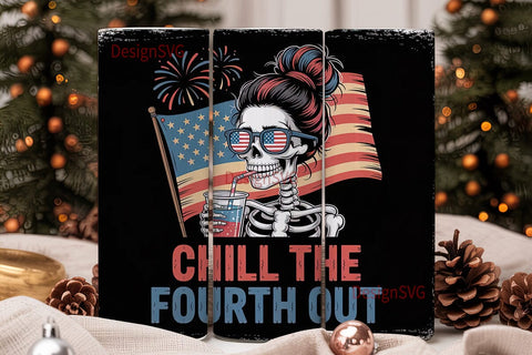 Chill Out 4th of July 20oz Tumbler Sublimation DesignSVG 