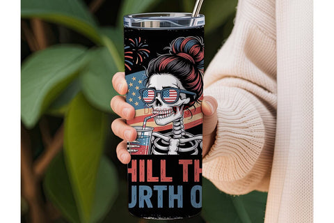 Chill Out 4th of July 20oz Tumbler Sublimation DesignSVG 