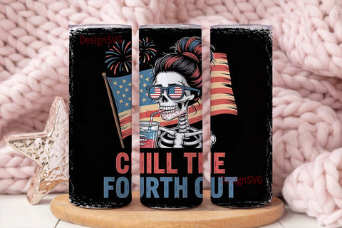 Chill Out 4th of July 20oz Tumbler Sublimation DesignSVG 