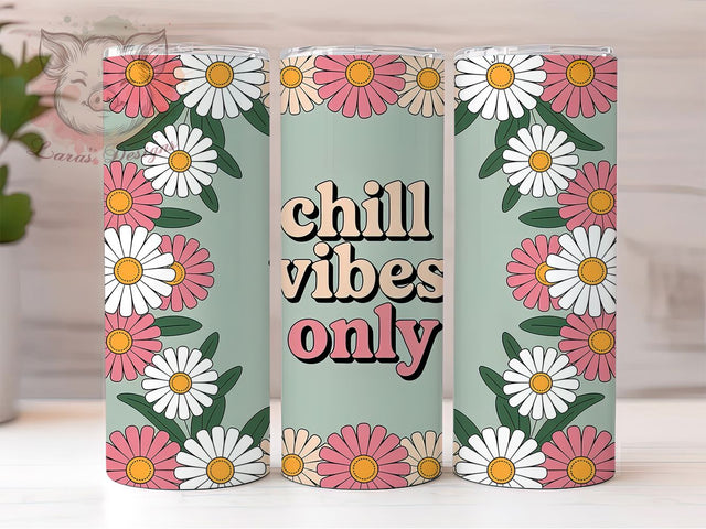 Chill Vibes Pastel Summer Aesthetic Tumbler, Summer Teen Aesthetic, 20Oz Tumbler Sublimation, Cute Summer Drinkware, Pastel Aesthetic Cup, Beach Vibes Mug, Youthful Summer Wrap Sublimation Lara' s Designs 