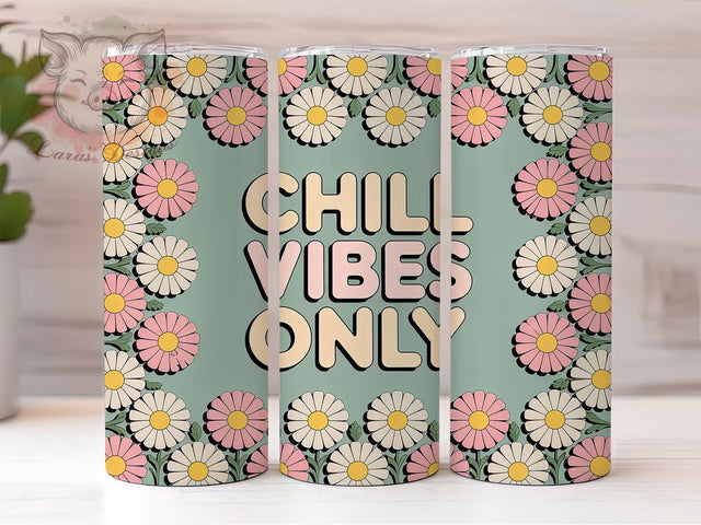 Chill Vibes Pastel Summer Aesthetic Tumbler, Summer Teen Aesthetic, 20Oz Tumbler Sublimation, Cute Summer Drinkware, Pastel Aesthetic Cup, Beach Vibes Mug, Youthful Summer Wrap Sublimation Lara' s Designs 
