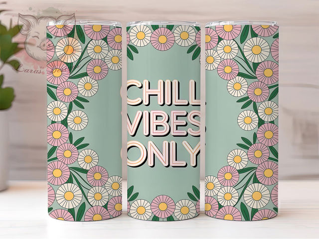 Chill Vibes Pastel Summer Aesthetic Tumbler, Summer Teen Aesthetic, 20Oz Tumbler Sublimation, Cute Summer Drinkware, Pastel Aesthetic Cup, Beach Vibes Mug, Youthful Summer Wrap Sublimation Lara' s Designs 