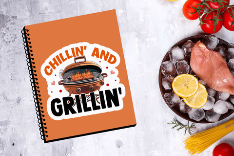 Chillin and grillin Sticker Design Sublimation Regulrcrative 