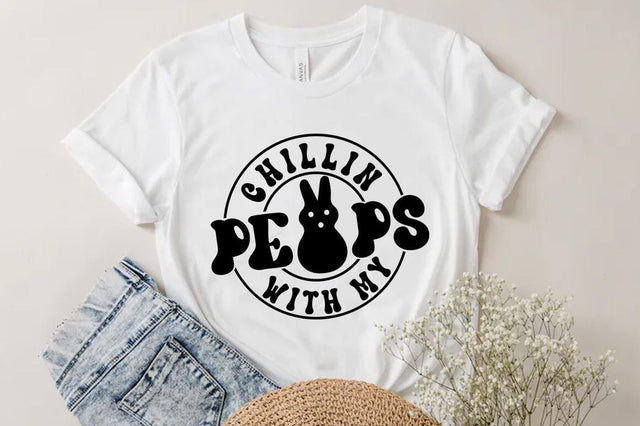 Chillin With My Peeps Easter SVG T-shirt Design SVG FiveStarCrafting 