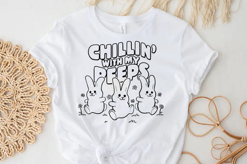 Chillin with my peeps SVG PNG Easter T-shirt, Easter Illustration Design SVG FiveStarCrafting 