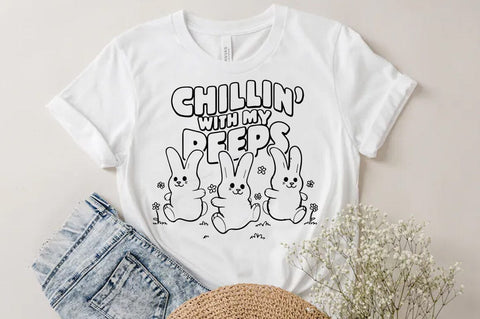 Chillin with my peeps SVG PNG Easter T-shirt, Easter Illustration Design SVG FiveStarCrafting 