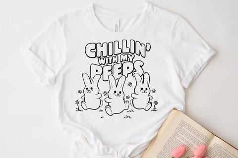 Chillin with my peeps SVG PNG Easter T-shirt, Easter Illustration Design SVG FiveStarCrafting 