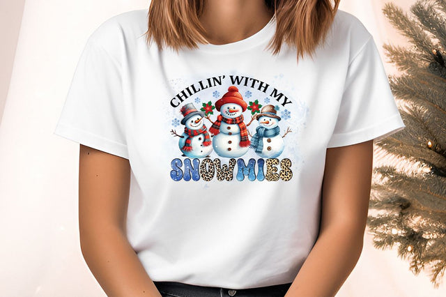 Chillin with my snowmies PNG Design Sublimation Designangry 